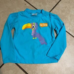Blue Kids Swim Shirt with Toucan Design
